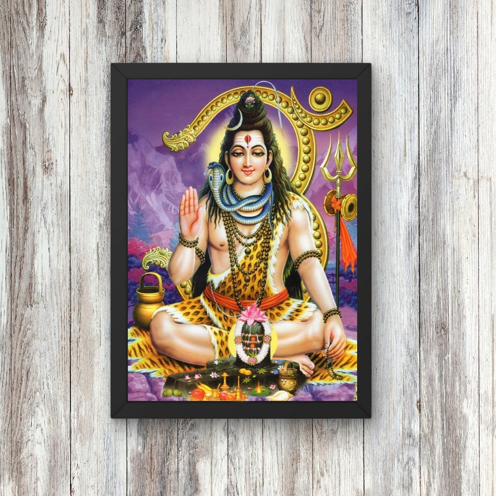 Lord shiva wall art- God shiva with Lingam phorto frame