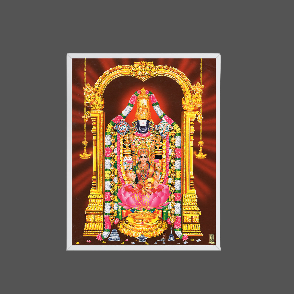 Lord venkateshwara wall art- venkateshwara with goddess laxmi photo frame