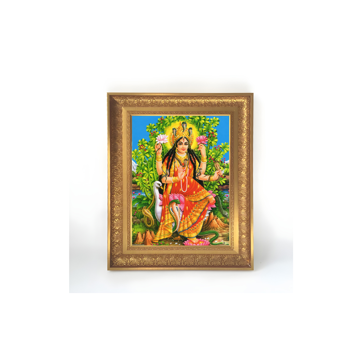 Premium Naga Devata Wall Art – Serpent Goddess Hindu God Photo Frame