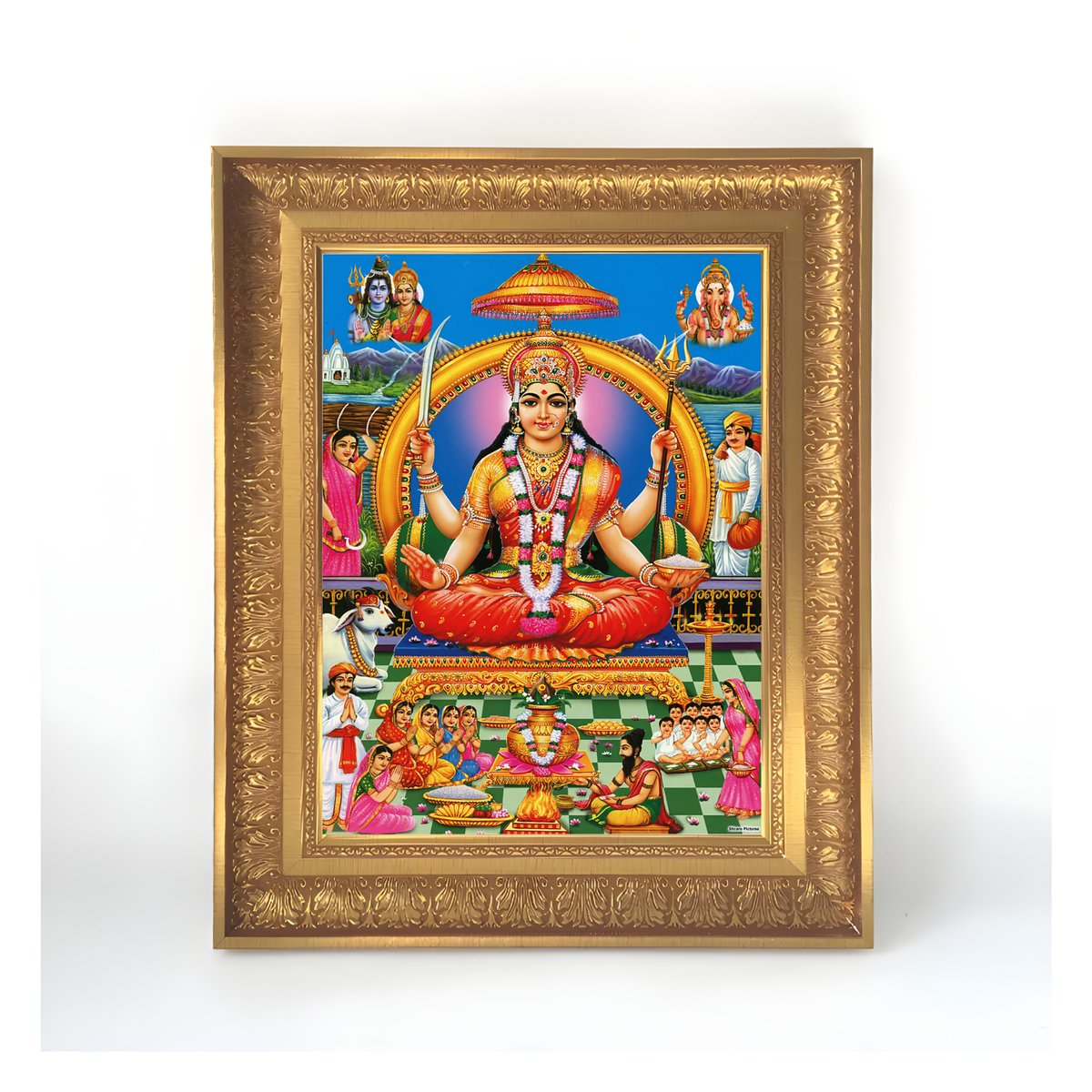Premium Santoshi Mata Wall Art – Goddess Santoshi Maa Hindu Goddess Photo Frame
