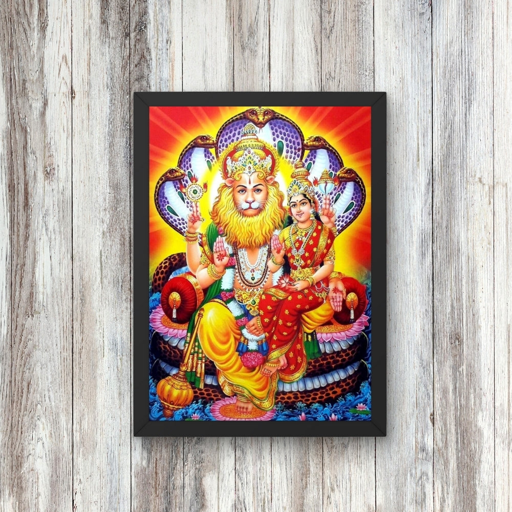 Lord Lxminarasimhaswamy with Saraswathidevi - Laxminarasimhaswamy hindu god photo frame