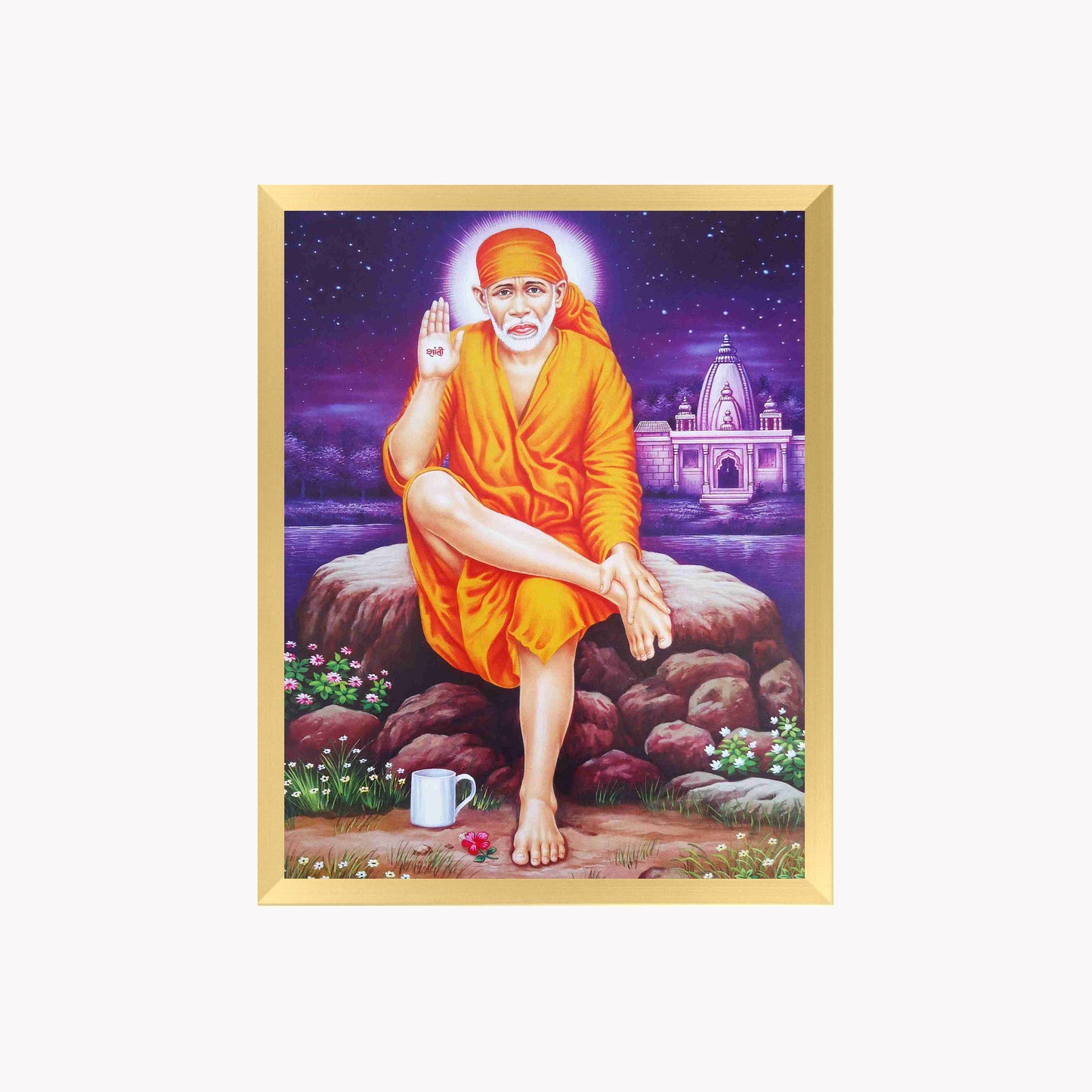 Sai Baba Wall Art – Shirdi Sai Baba Hindu Spiritual God Photo Frame