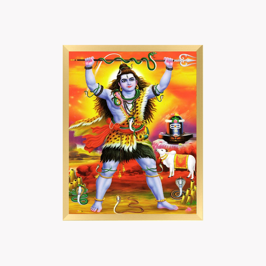 Lord Shiva Wall Art – Mahadev Shiva Tandava Hindu God Photo Frame | Spiritual Home Décor