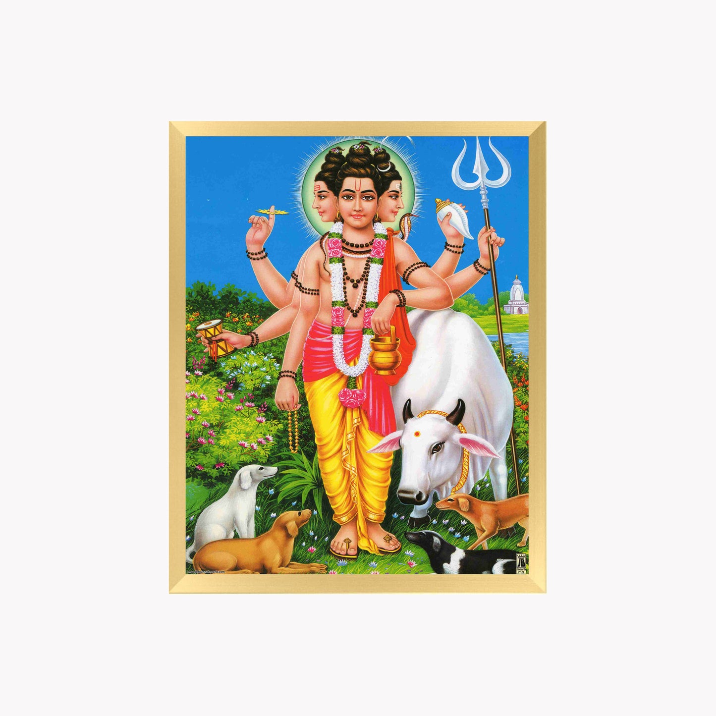 SRI DATTATREYA Wall Art – DATTATREYA  Hindu  God Photo Frame For Home & Puja Room