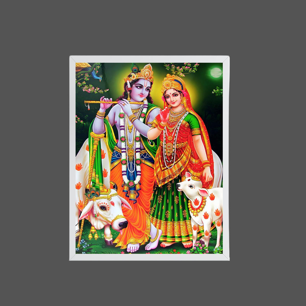 Lord Krishna Radha wall art- Krishna with Radha God frame