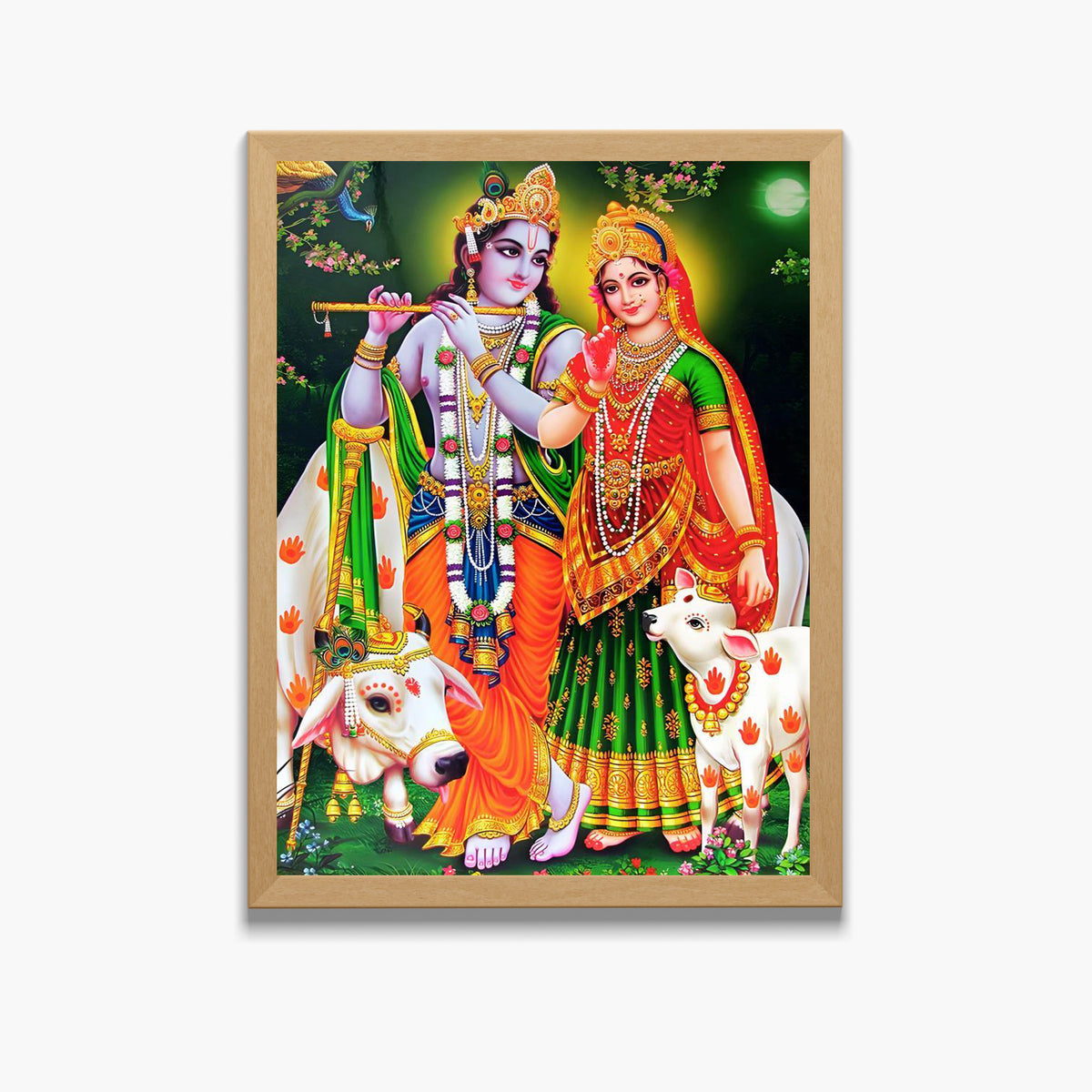 Lord Krishna Radha wall art- Krishna with Radha God frame