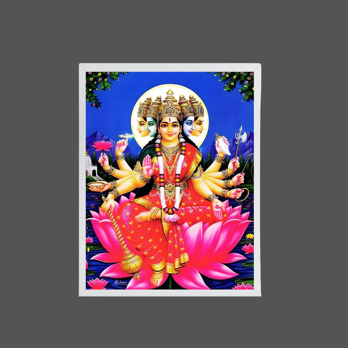 Goddess Gayatri Matha wall art- Maa Gayatri photo frame