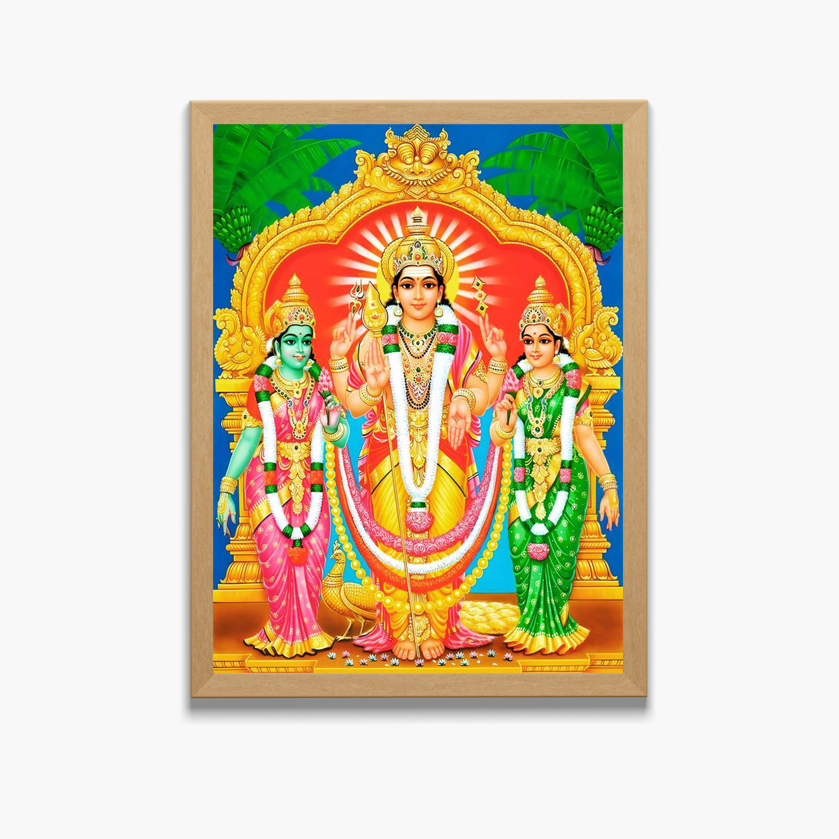 Lord Subramanya swamy wall art- Subramanya swamy with valli and devasena photo frame