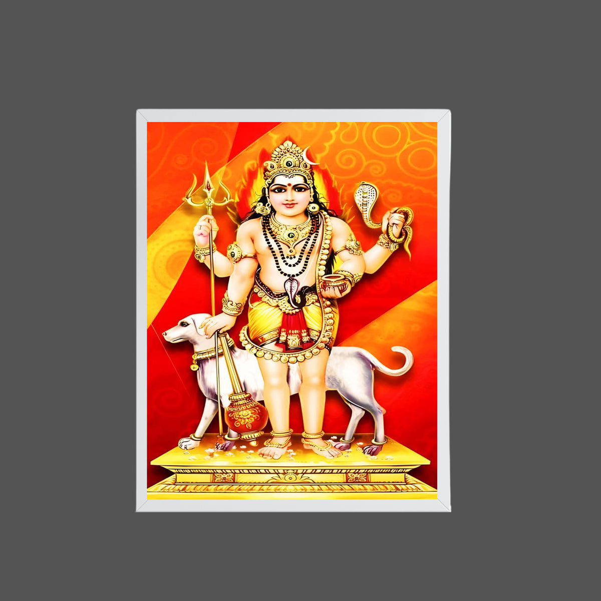 Lord KalaBairava Wall Art - KalaBairava Hindu God Photo Frame