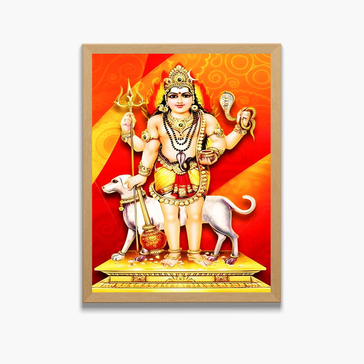 Lord KalaBairava Wall Art - KalaBairava Hindu God Photo Frame