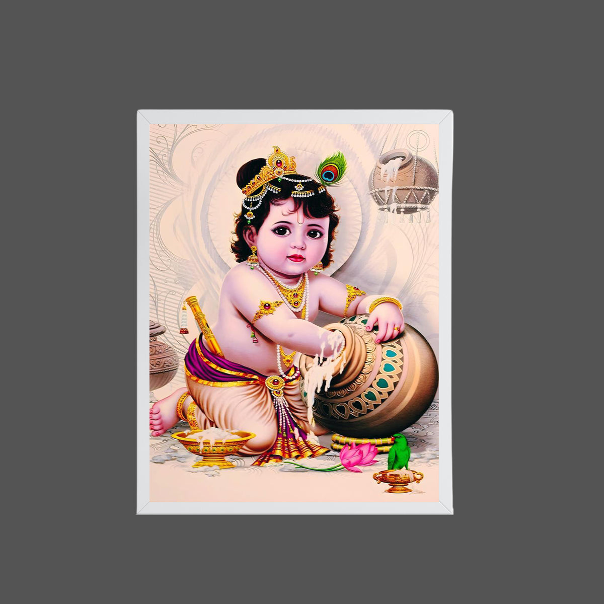 Lord Little krishna wall art- Sri krishna god photo frame