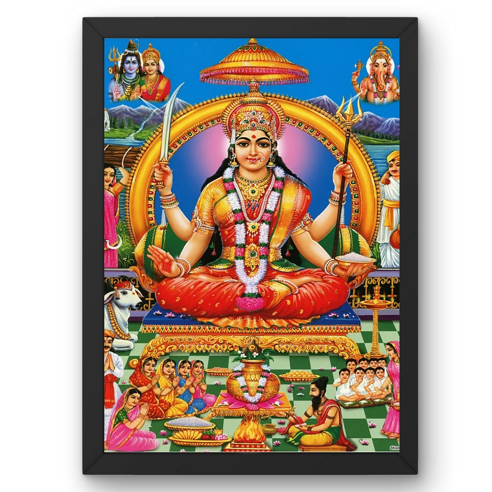 Goddess Santhoshi maatha Wall Art – Godess santhoshi maa Hindu Goddess Photo Frame