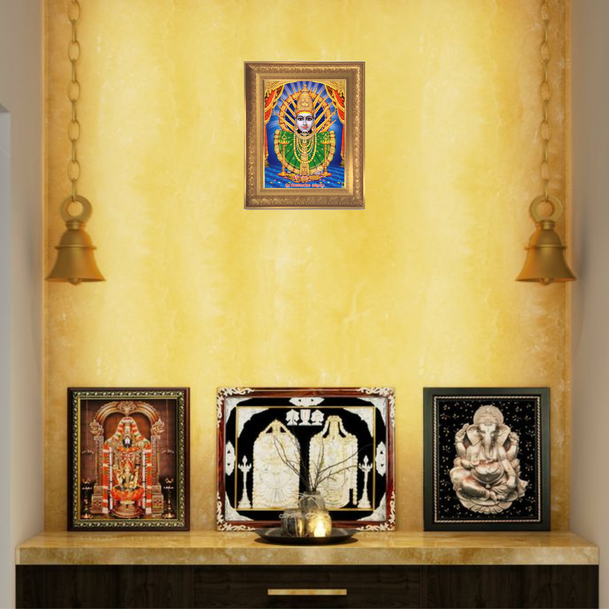 Premium Yellamma Devi Wall Art – Sri Yellamma Renuka Devi Hindu Goddess Photo Frame