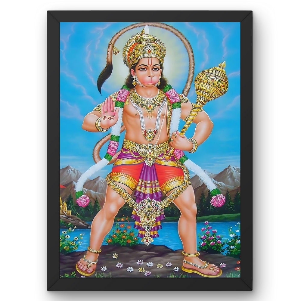 Lord Hanuman Wall Art – Bajrangbali Hanuman Hindu God Photo Frame