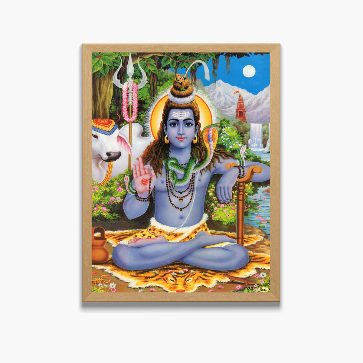 Lord shiva with cow wall art- God shiva photo frame