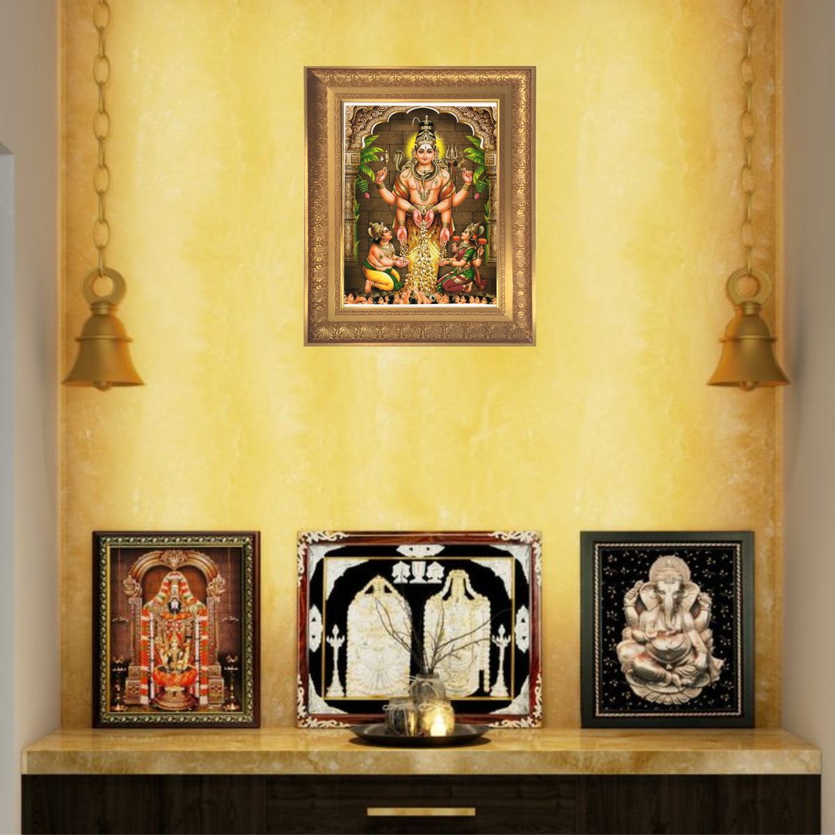 Premium Swarna Akarshana Bhairava Wall Art – Lord Swarna Akarshana Bhairava Hindu God Devotional Photo