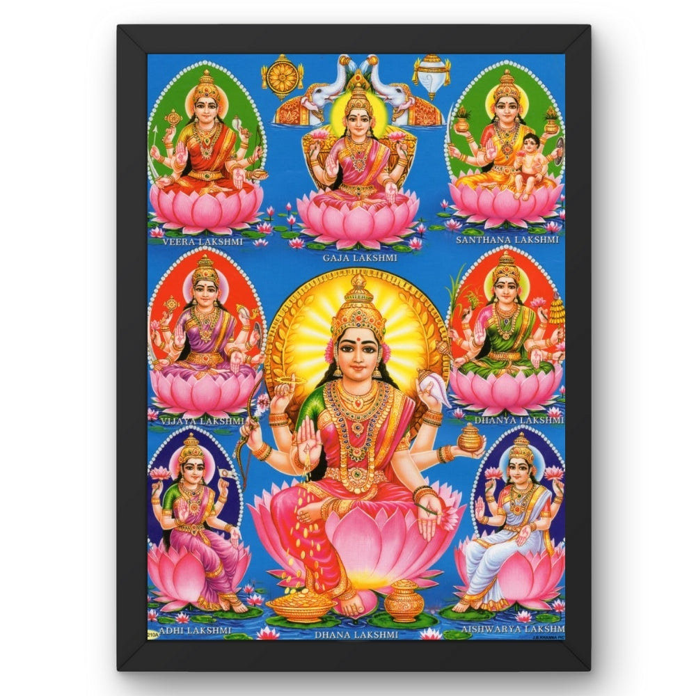 Goddess Laxmi wall art- Maa Laxmi with asta laxmi photo frame