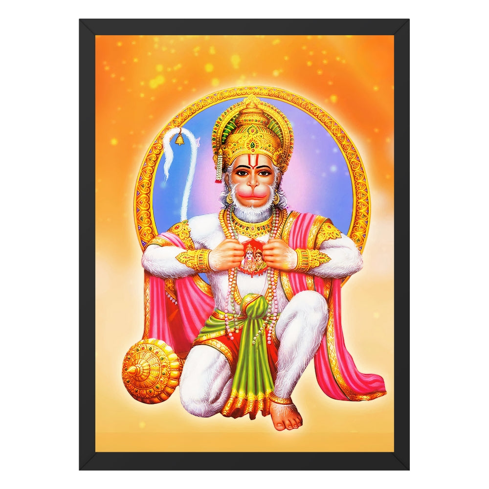 Lord Hanuman Wall Art – Bajrangbali Hanuman Hindu God Photo Frame