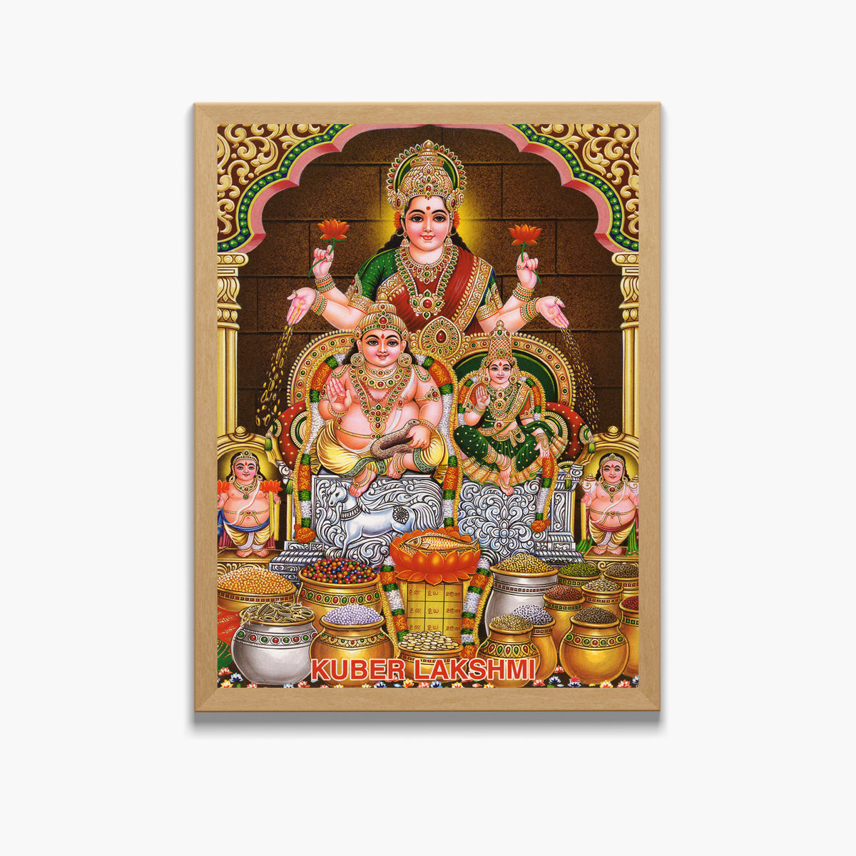Lord Kubera wall art- God kubera with laxmi photo frame