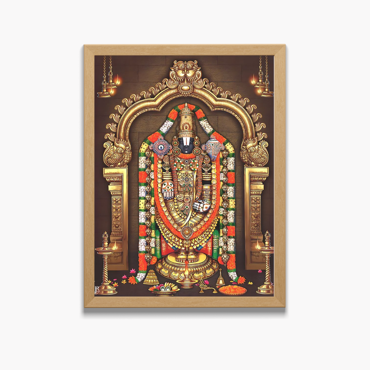 Lord Venkateswara Wall Art – Sri Venkateswara Swamy Tirupati Balaji Hindu God Photo Frame