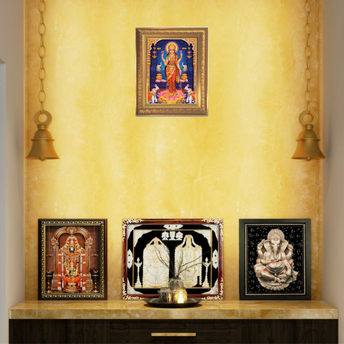 Premium Goddess Lakshmi Wall Art – Hindu Goddess of Wealth and Prosperity Photo Frame