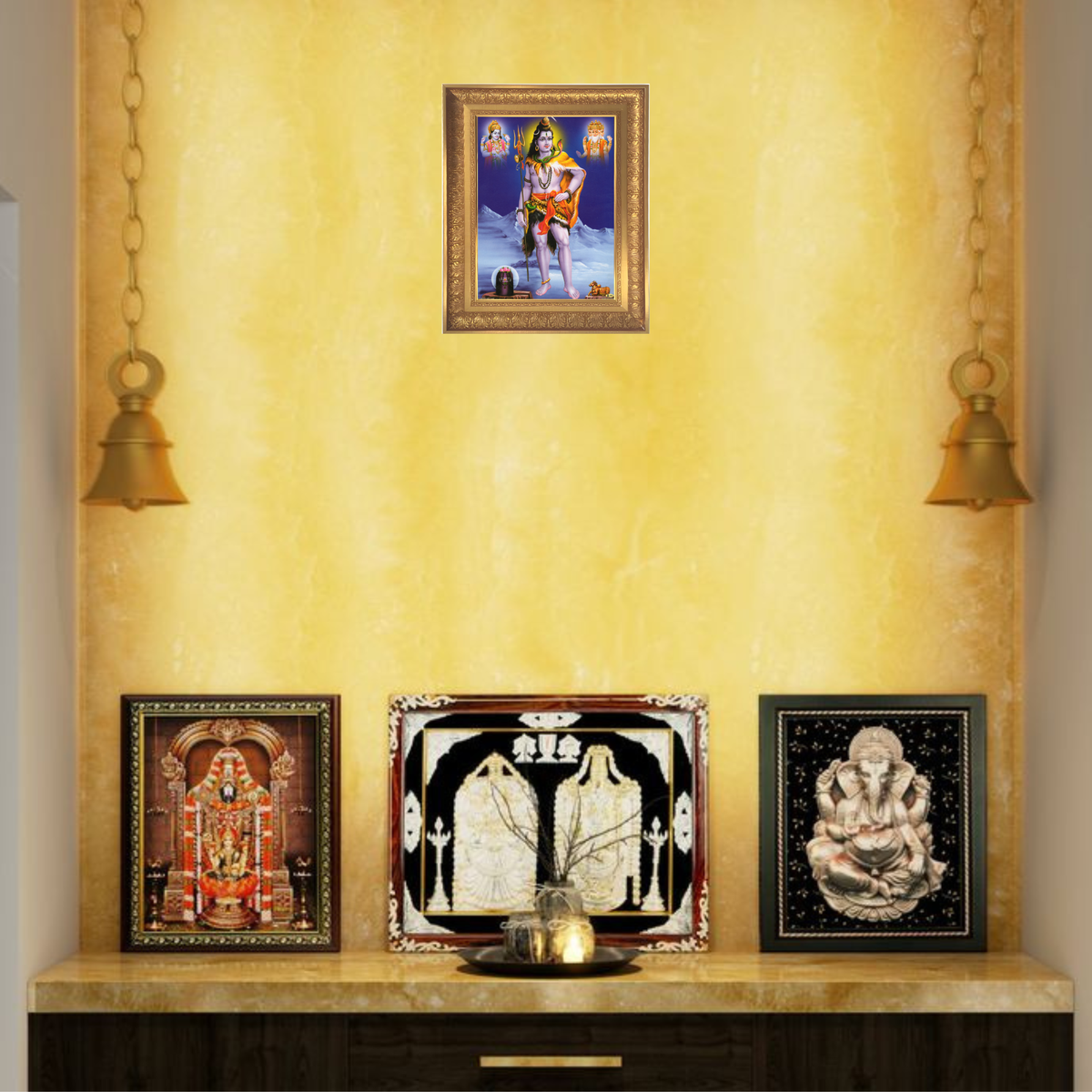 Premium Lord Shiva Wall Art – Mahadev Hindu God Photo Frame