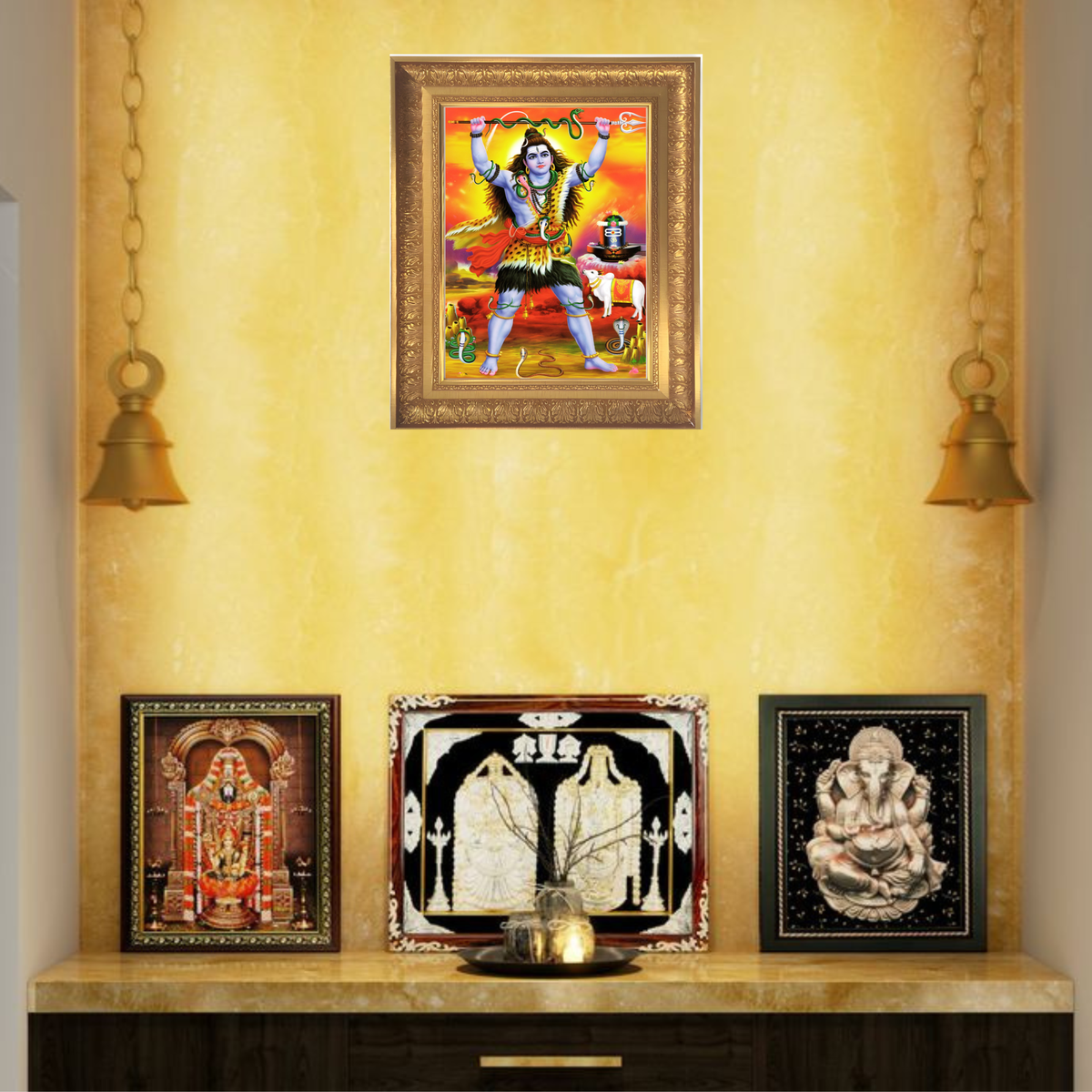 Premium Lord Shiva Wall Art – Mahadev Shiva Tandava Hindu God Photo Frame | Spiritual Home Décor