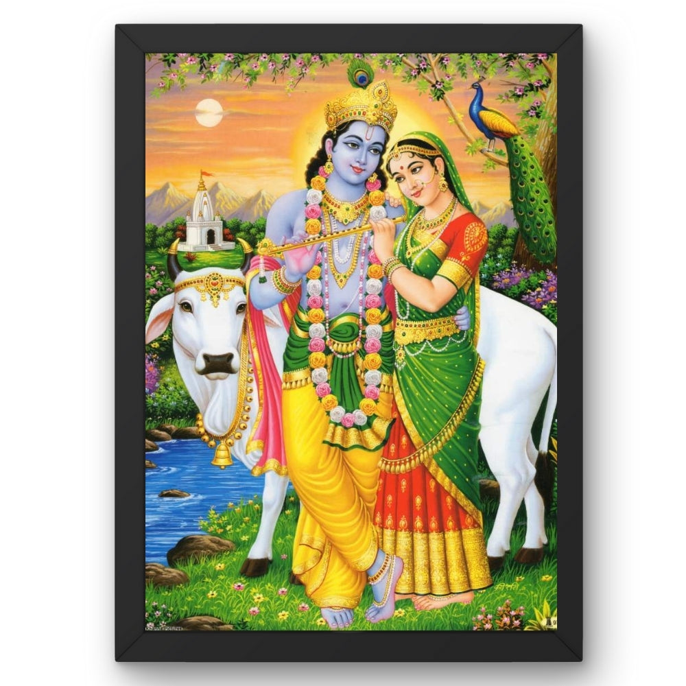 Lord RadhaKrishna Wall Art - RadhaKrishna Hindu God Photo Frame