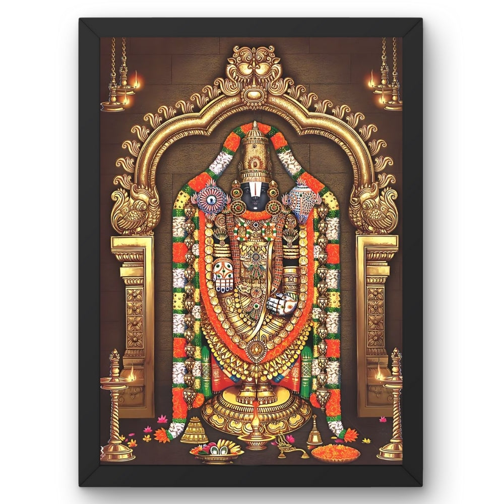 Lord Venkateswara Wall Art – Sri Venkateswara Swamy Tirupati Balaji Hindu God Photo Frame