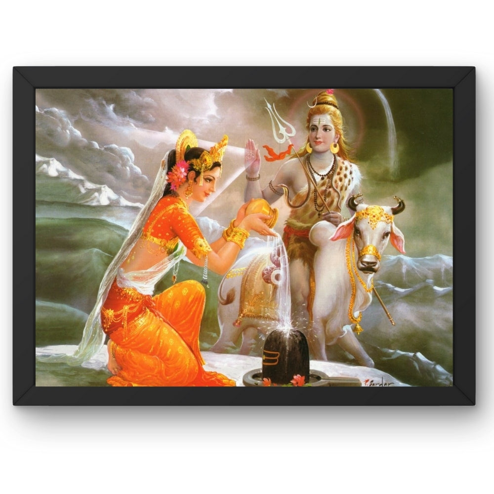 Lord Shiva parwathi wall art- God shiva with parwathi photo frame
