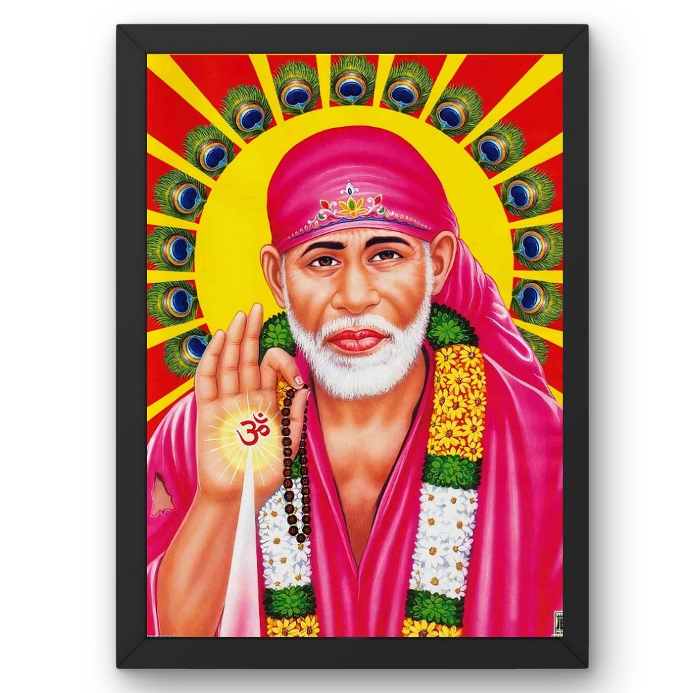 Shirdi Sai Baba Wall Art – Sai Baba Hindu Spiritual God Photo Frame