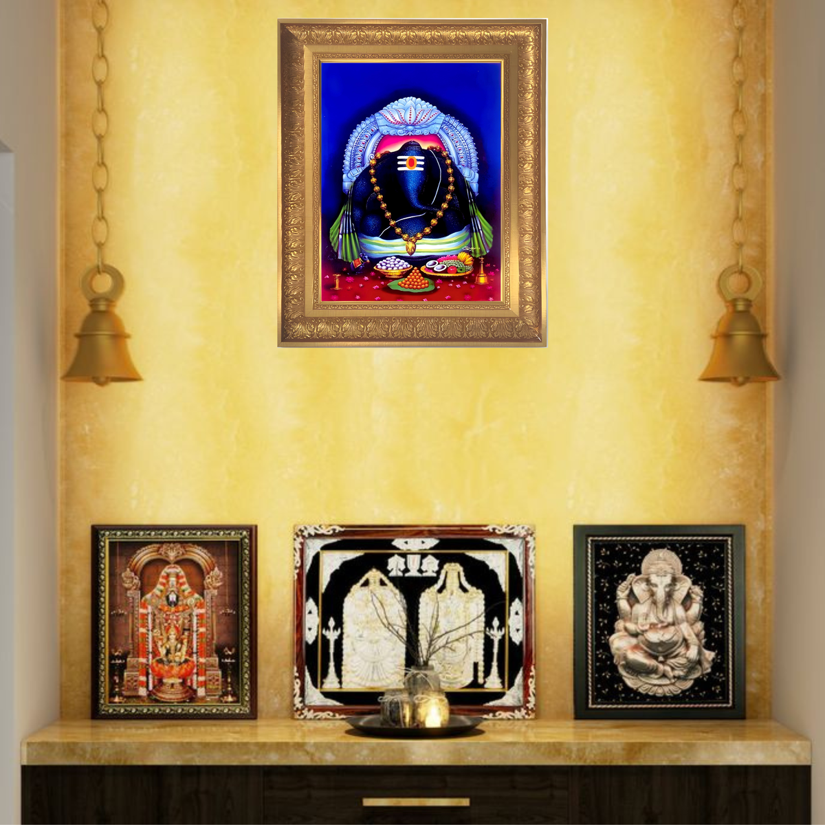 Premium Kanipaka Sri Varasiddhi Vinayaka Wall Art – Kanipakam Siddhi Vinayaka Lord Ganesha Photo Frame
