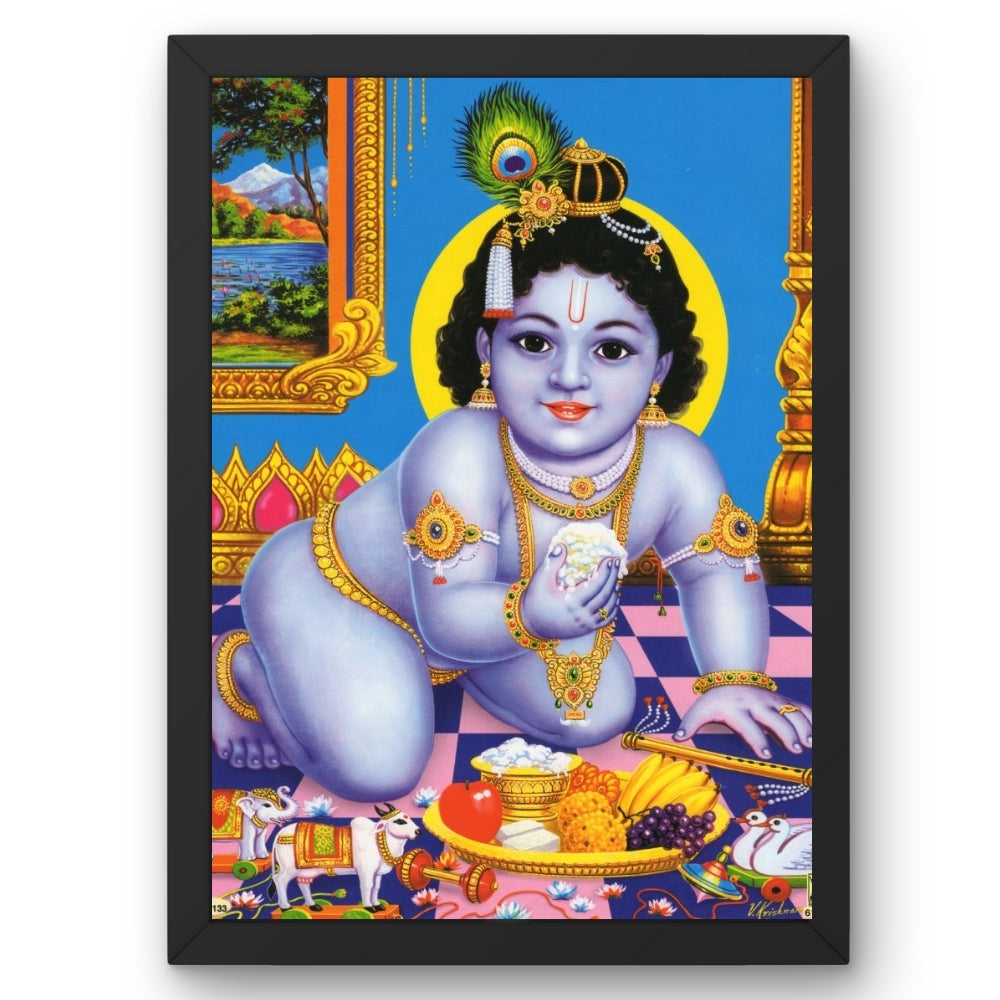 Bal Krishna Wall Art – Baby Krishna Hindu God Photo Frame