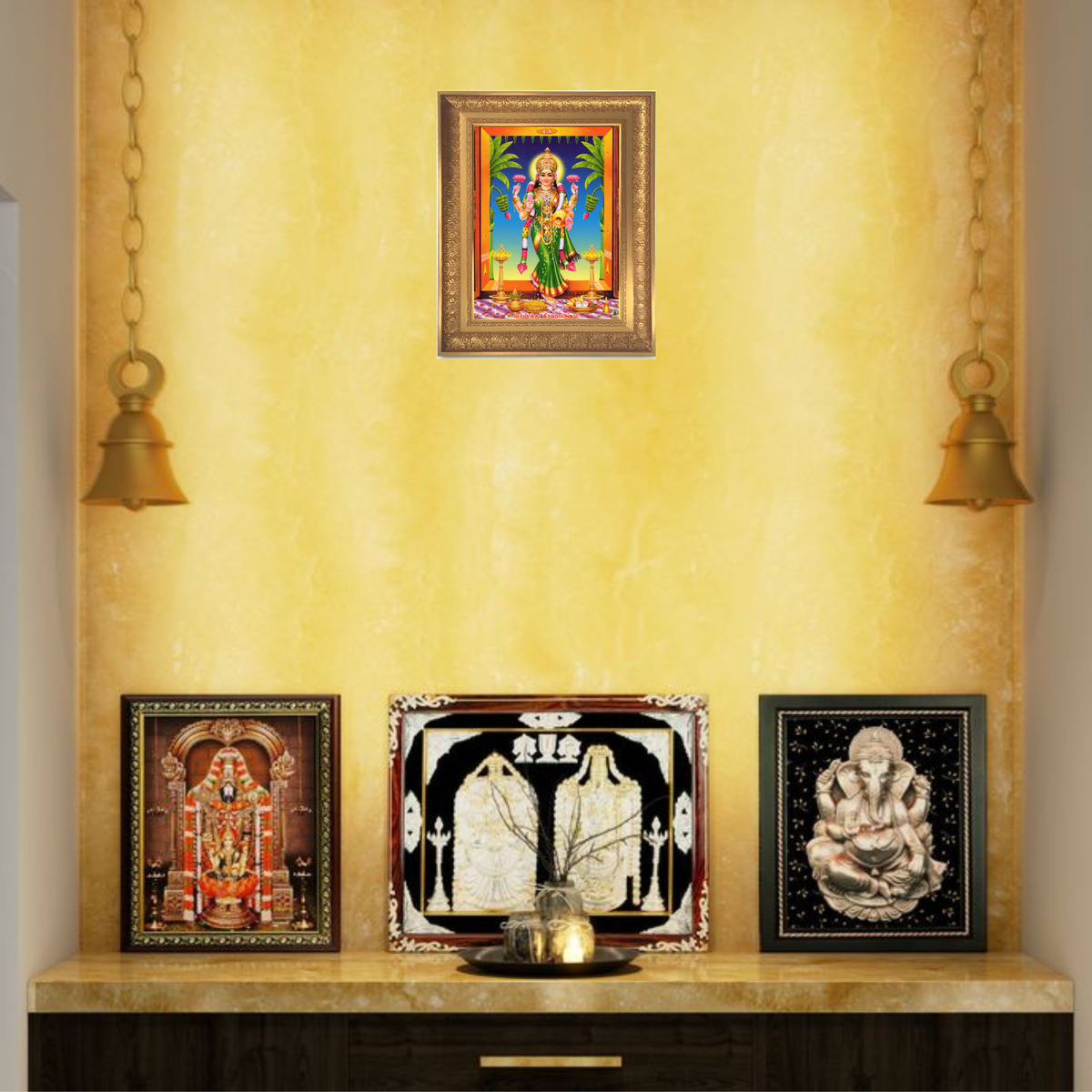 Premium Varalakshmi Wall Art – Goddess Lakshmi Hindu God Photo Frame