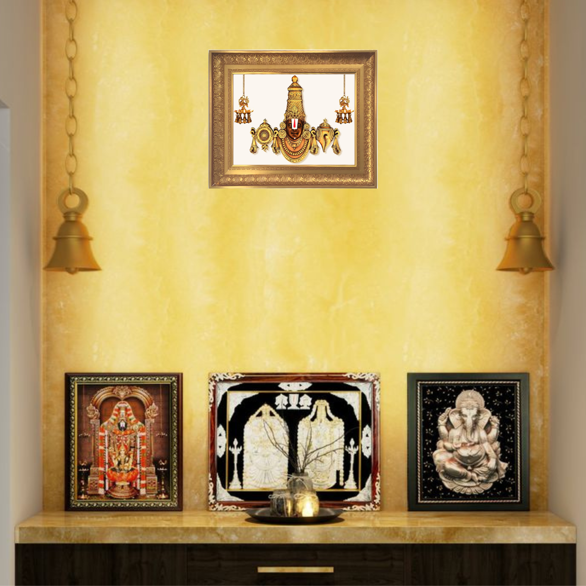 Premium Lord Venkateswara Wall Art – Tirupati Balaji Sri Venkateswara Swamy Hindu God Photo Frame