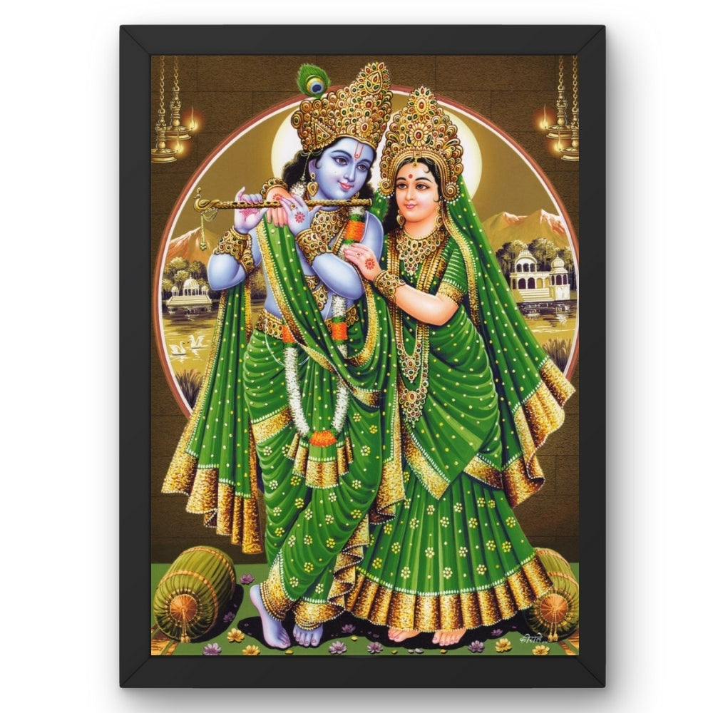 Lord Radha krishna wall art- Lord Krishna with Radha photo frame