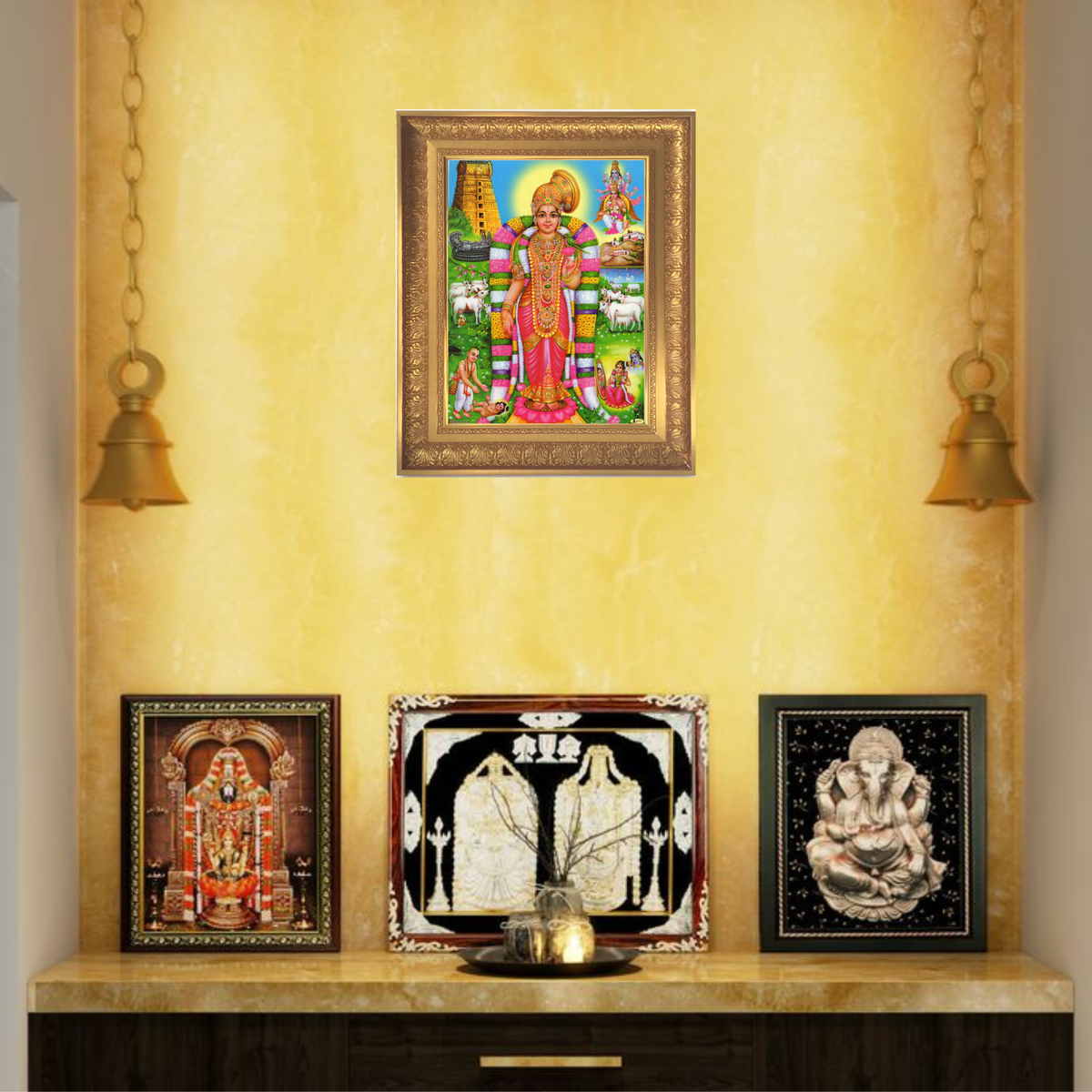 Premium Goddess Andal Wall Art – Sri Andal Godadevi Hindu Goddess Devotional Photo Frame