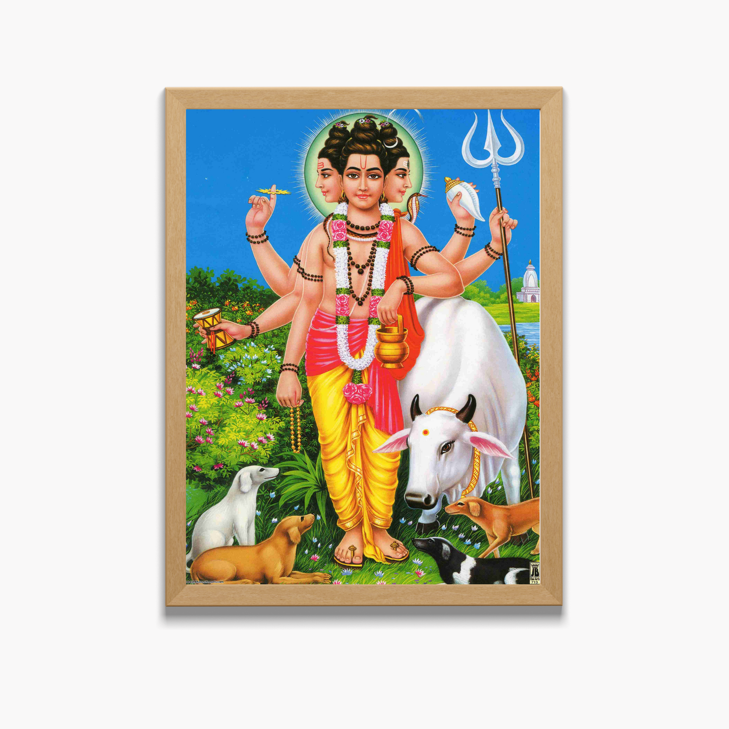 SRI DATTATREYA Wall Art – DATTATREYA  Hindu  God Photo Frame For Home & Puja Room