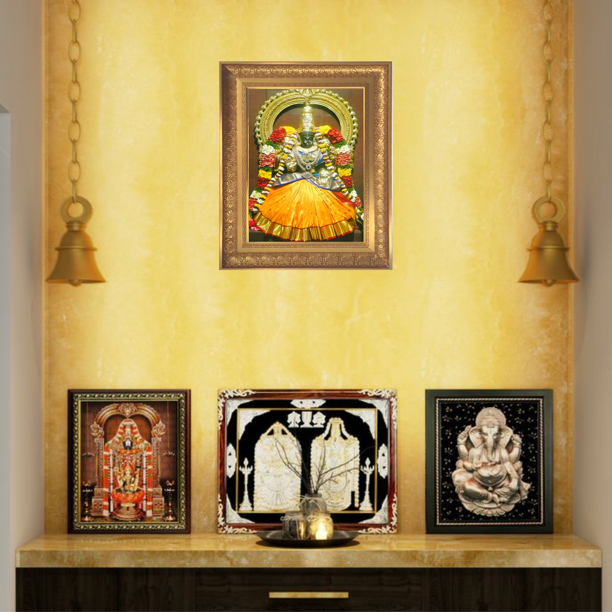 Premium Goddess Padmavathi Ammavaru Wall Art – Padmavathi Ammavaru Hindu God Photo Frame