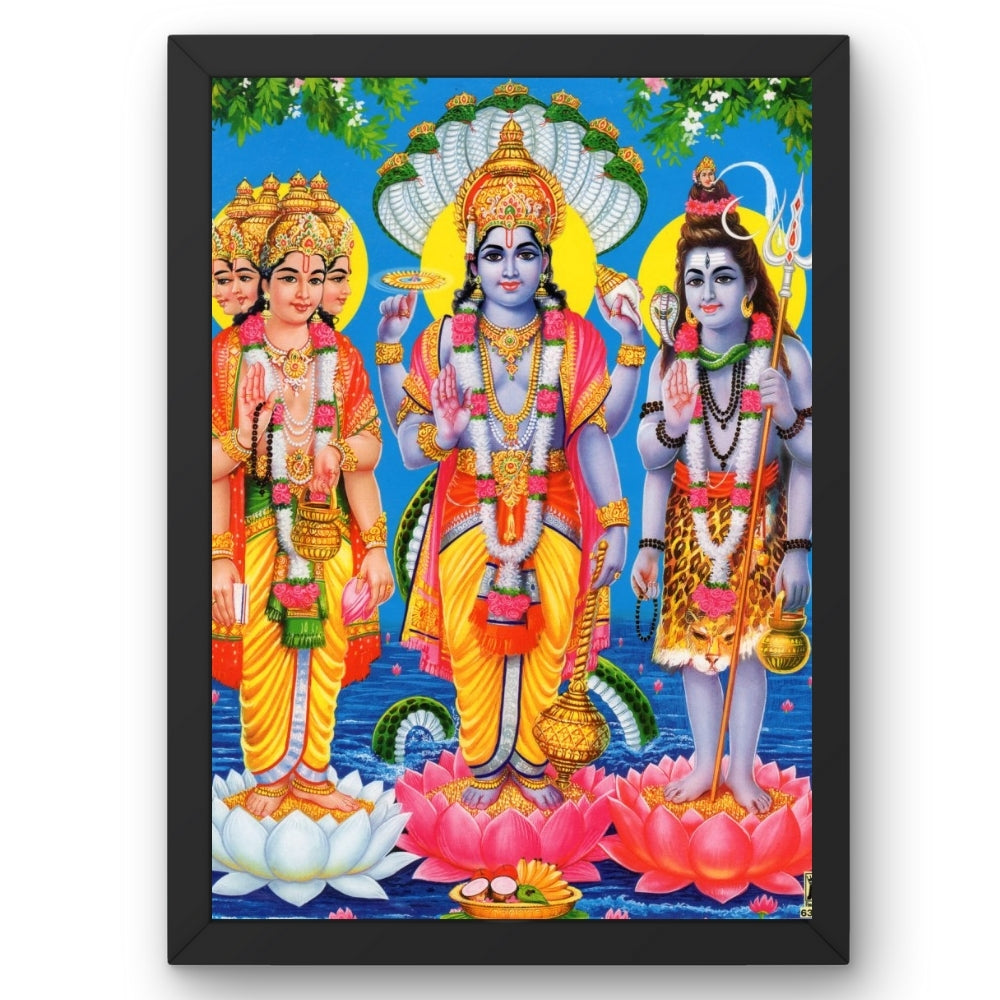 Lord shiva, brahma , vishnu wall art- God vishnu, brahma , vishnu god frame