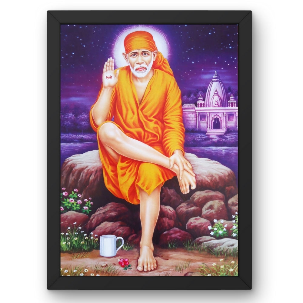 Sai Baba Wall Art – Shirdi Sai Baba Hindu Spiritual God Photo Frame