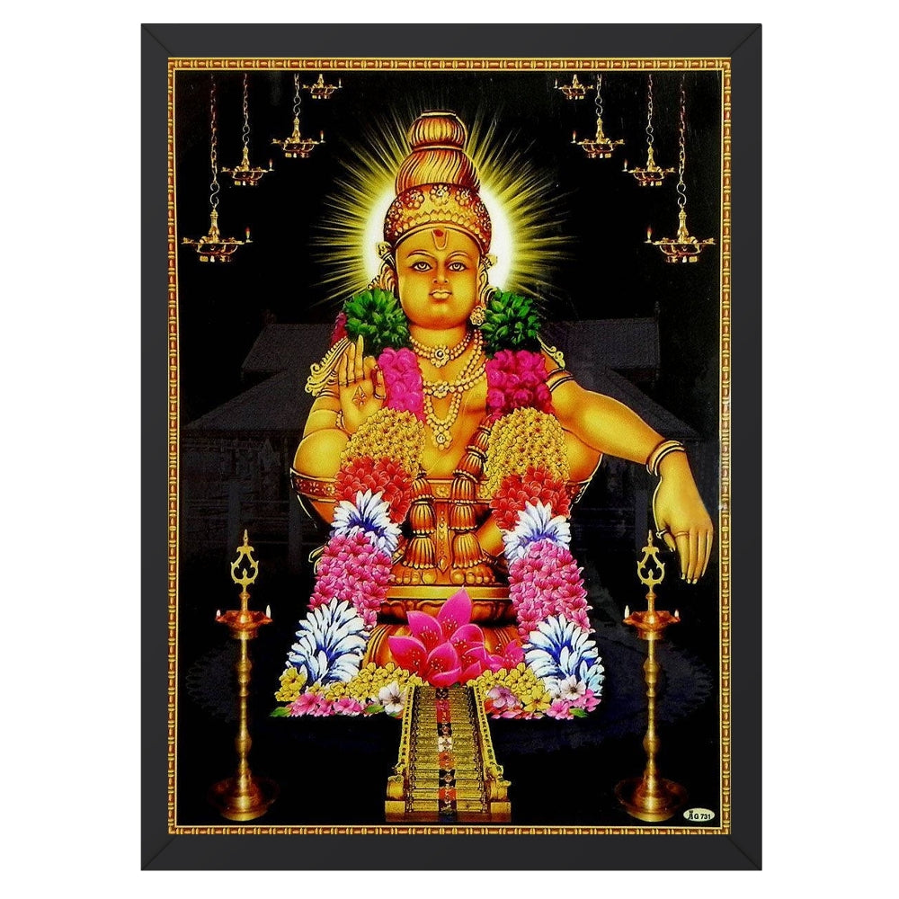 Lord Ayyappa Wall Art – Ayyappa  Hindu God Photo Frame