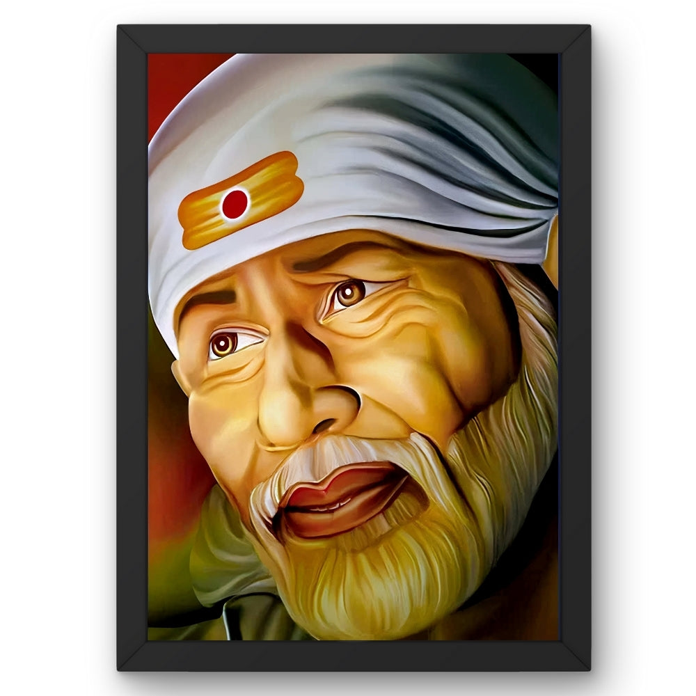 Shirdi Sai Baba Wall Art – Sai Baba Hindu Spiritual God Photo Frame