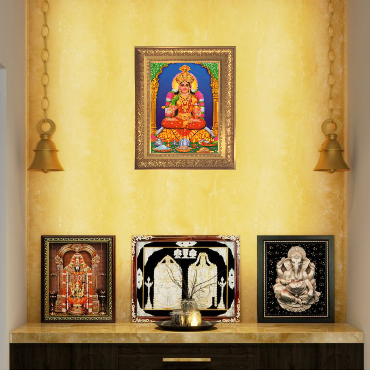 Premium Goddess Annapurna Wall Art – Annapurna Devi Hindu Goddess Photo Frame