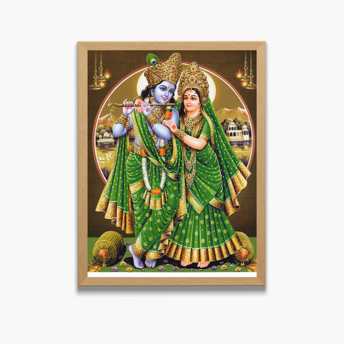 Lord Radha krishna wall art- Lord Krishna with Radha photo frame
