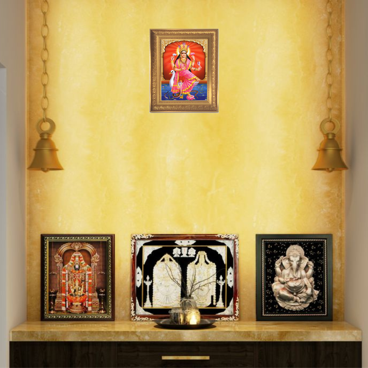 Premium Naga Devata Wall Art – Serpent Goddess Hindu God Photo Frame