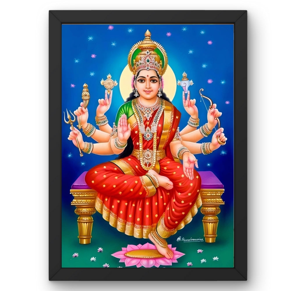 Goddess Durga Wall Art – Hindu Goddess Durga Divine Photo Frame