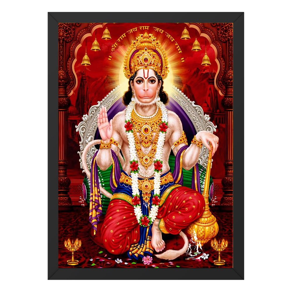 Lord Hanuman Wall Art – Bajrangbali Hanuman Hindu God Photo Frame