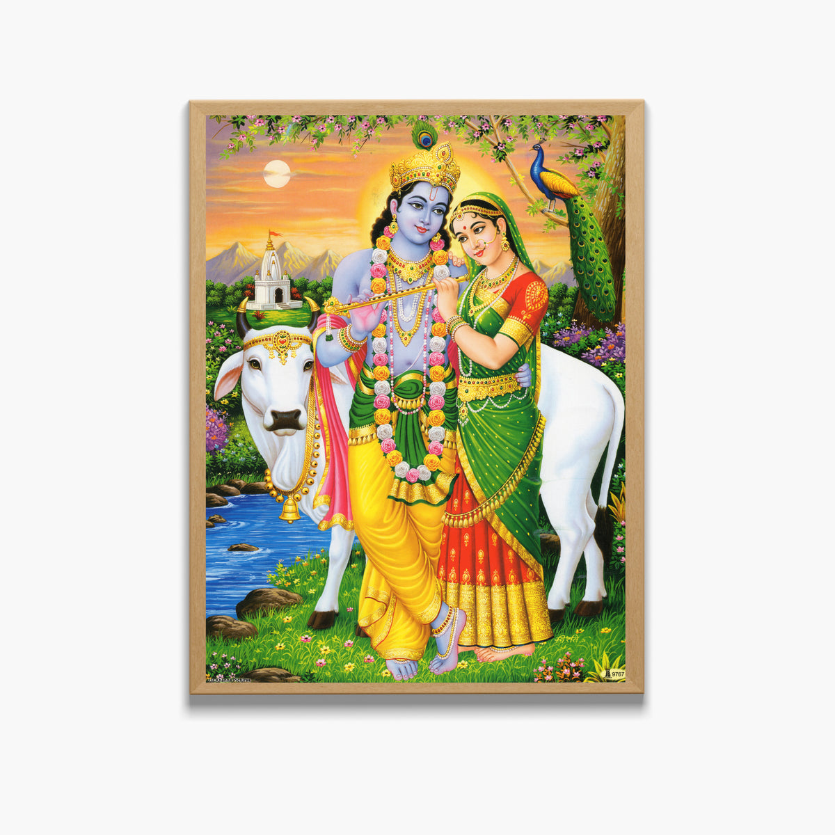 Lord RadhaKrishna Wall Art - RadhaKrishna Hindu God Photo Frame