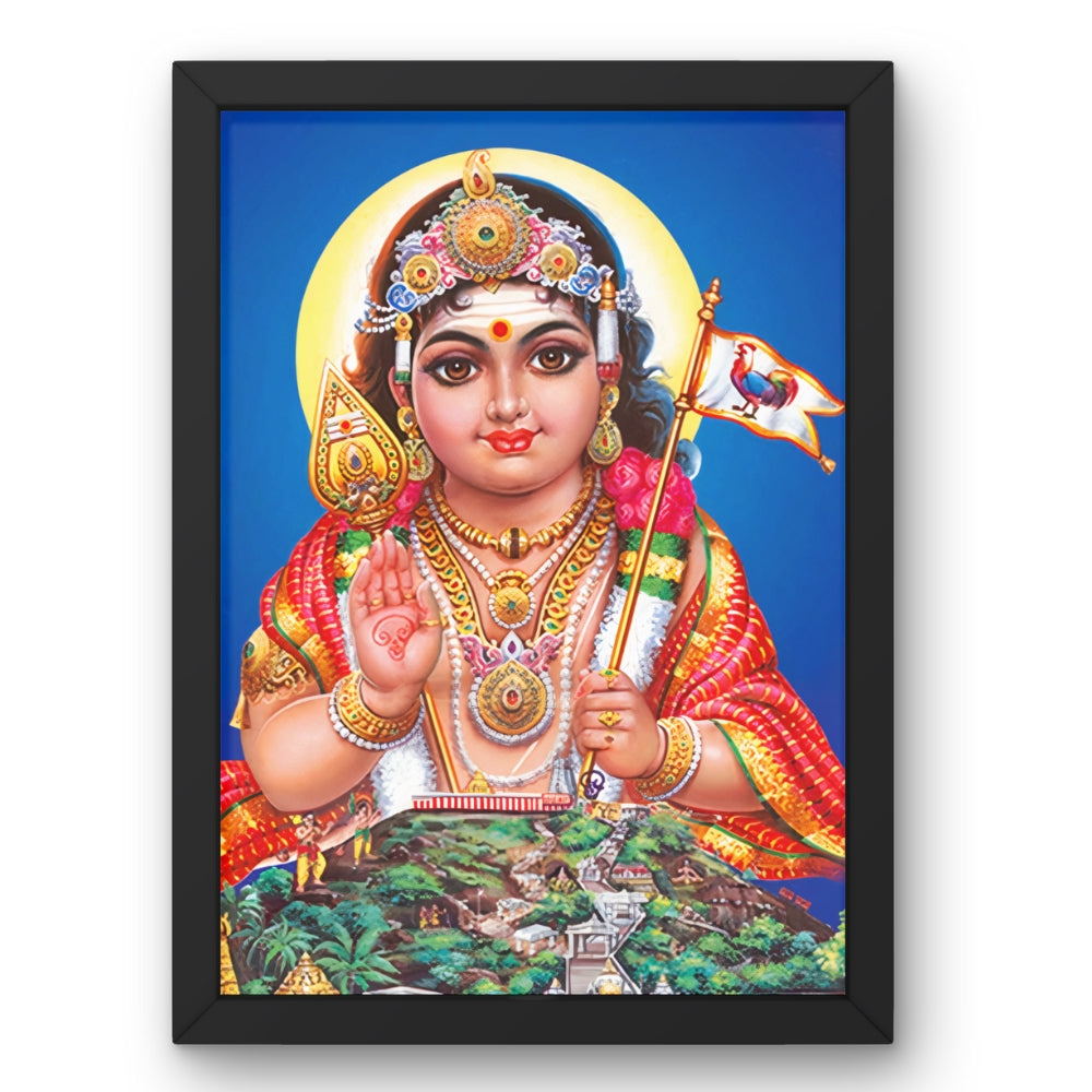 Lord Murugan Wall Art – Bala Murugan Hindu God Photo Frame